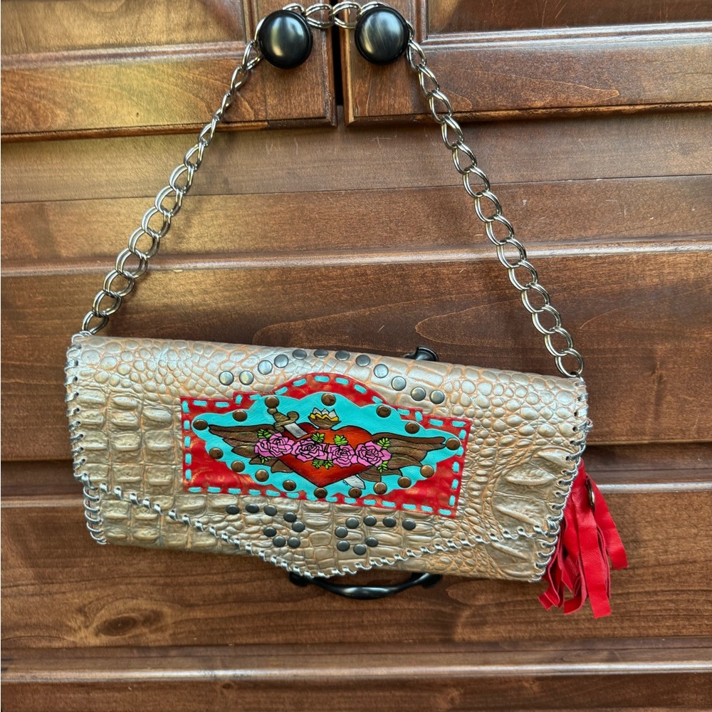 Clutch leather handcrafted